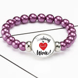 Teachers Core Of Education Charm Bracelet Teaching Is Heart Work Jewelry