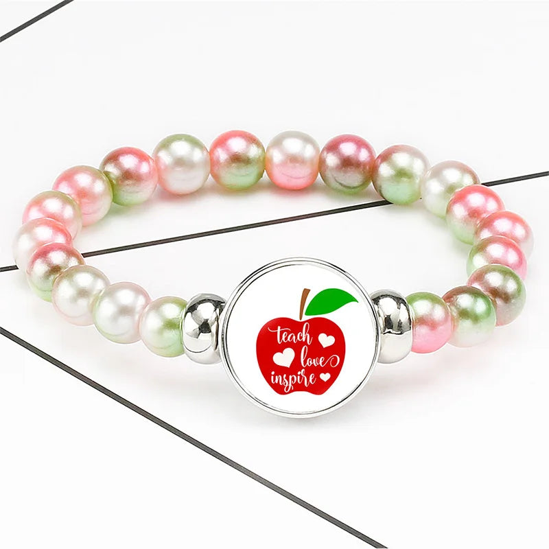 Teachers Core Of Education Charm Bracelet Teaching Is Heart Work Jewelry