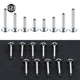 10PC Titanium Labret Bar Parts 16G 14G Internal Thread Head Body Jewelry