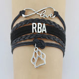 Golden Mom Rba Paw Charm Wrap Bracelets Dog Paw Print Charms Animal Bracelet