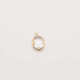 10PC Oval Zircon Charms 18k Copper Pendant DIY Jewelry Accessories