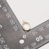 10PC Oval Zircon Charms 18k Copper Pendant DIY Jewelry Accessories