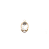 10PC Oval Zircon Charms 18k Copper Pendant DIY Jewelry Accessories