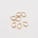 10PC Oval Zircon Charms 18k Copper Pendant DIY Jewelry Accessories