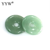10PC Green Aventurine Donut Pendant Natural Gem Stone Necklace Circle Peace