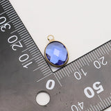 10PC Inlaid Oval Zircon 18k Plated Copper Pendant DIY Jewelry Accessories