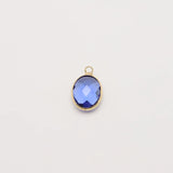 10PC Inlaid Oval Zircon 18k Plated Copper Pendant DIY Jewelry Accessories