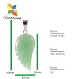 10PCS 10*30mm Opalite Angel Wings Pendant for Women