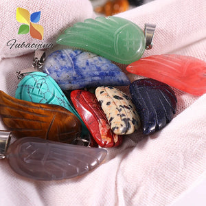 10PCS 10*30mm Opalite Angel Wings Pendant for Women