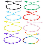 10PCS 10 Knots Red Adjustable Bracelets Woven Colorful Couple Braid Rope Bracele