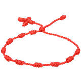 10PCS 10 Knots Red Adjustable Bracelets Woven Colorful Couple Braid Rope Bracele