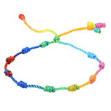 10PCS 10 Knots Red Adjustable Bracelets Woven Colorful Couple Braid Rope Bracele