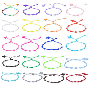 10PCS 10 Knots Red Adjustable Bracelets Woven Colorful Couple Braid Rope Bracele