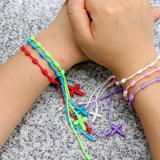 10PCS 10 Knots Red Adjustable Bracelets Woven Colorful Couple Braid Rope Bracele