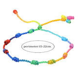 10PCS 10 Knots Red Adjustable Bracelets Woven Colorful Couple Braid Rope Bracele