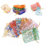 10/100 Colorful Organza Drawstring Bags Christmas Party Gift Container