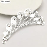 10PCS Metal K Filigree Flowers Slice Big Wings Charms Pendant Base Components