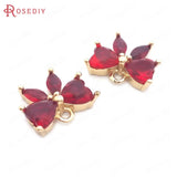 10PCS 10x12MM Champagne Zircon Bow-knot Charms Pendant DIY Jewelry Findings