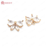 10PCS 10x12MM Champagne Zircon Bow-knot Charms Pendant DIY Jewelry Findings