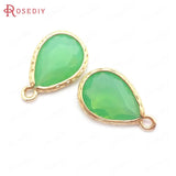 10PCS 10x14MM Champagne Tear Drop Charms Pendants