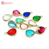 10PCS 10x14MM Champagne Tear Drop Charms Pendants