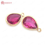 10PCS 10x14MM Champagne Tear Drop Charms Pendants