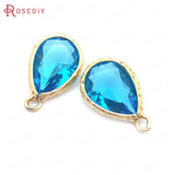 10PCS 10x14MM Champagne Tear Drop Charms Pendants