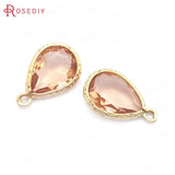 10PCS 10x14MM Champagne Tear Drop Charms Pendants