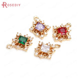 10PCS High Champagne Brass Rhombus Charms Pendants