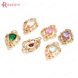 10PCS High Champagne Zircon Drop Shape Charms Pendants