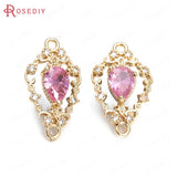 10PCS High Champagne Zircon Drop Shape Charms Pendants