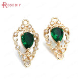10PCS High Champagne Zircon Drop Shape Charms Pendants