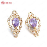 10PCS High Champagne Zircon Drop Shape Charms Pendants