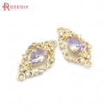 10PCS High Champagne Zircon Drop Shape Charms Pendants