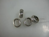 10PCS 11x8mm Oval Striped Slider Spacer Beads For Thick Licorice Leather