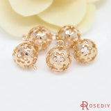 10PCS 12MM Champagne Brass Plum Flower Charms Pendants DIY Jewelry