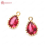 10PCS High Champagne Brass Zircon Drop Shape Charms Pendants