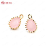 10PCS High Champagne Brass Zircon Drop Shape Charms Pendants