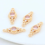10PCS 14K Brass 2 Holes Oval Connect Charms for Necklace DIY