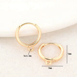 10PCS 14K Brass Round Hoops Earrings DIY Jewelry Findings