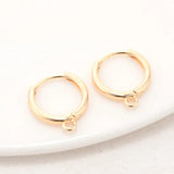 10PCS 14K Brass Round Hoops Earrings DIY Jewelry Findings
