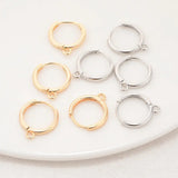 10PCS 14K Brass Round Hoops Earrings DIY Jewelry Findings