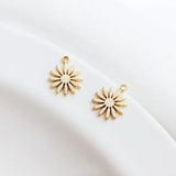 10PCS 14K Brass Snowflake Flower Pendants DIY Earring Charms