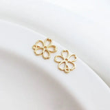 10PCS 14K Brass Snowflake Flower Pendants DIY Earring Charms