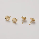 10PCS 14K Plated Lotus Seed Ear Studs 8mm DIY Jewelry Making Supplies