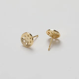 10PCS 14K Plated Lotus Seed Ear Studs 8mm DIY Jewelry Making Supplies