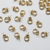 10PCS 14K Plated Bead Pearl Cap Pendant DIY Necklace Making Supplies Brass