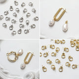 10PCS 14K Plated Bead Pearl Cap Pendant DIY Necklace Making Supplies Brass