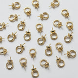 10PCS 14K Plated Bead Pearl Cap Pendant DIY Necklace Making Supplies Brass