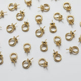 10PCS 14K Plated Bead Pearl Cap Pendant DIY Necklace Making Supplies Brass